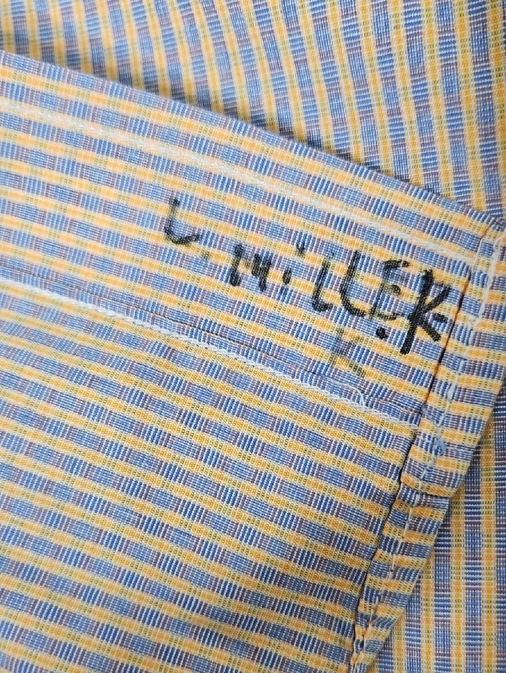 Vintage Burberry Blue Gold Pink Plaid Short-Sleeve Button-Down Shirt Large - Picture 9 of 11